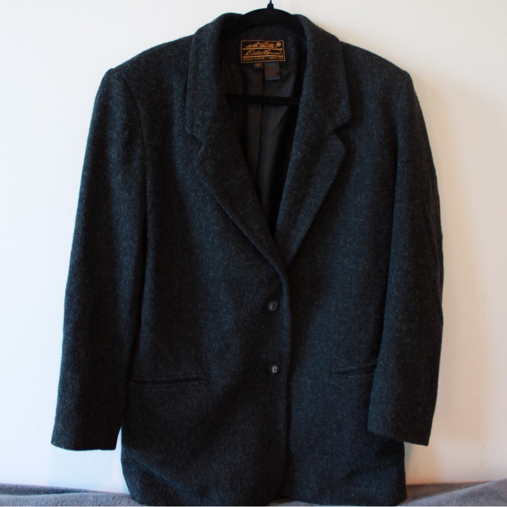 Vintage Eddie Bauer Gray Wool Blazer (M)